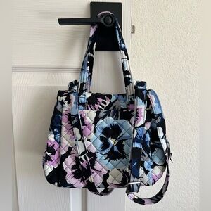 Vera Bradley Plum Pansies Glenna Satchel